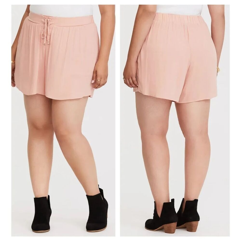 Coquette Peach Lounge Shorts Soft Girl Y2K Minimalist Summer Torrid NWT 00 (M/L)